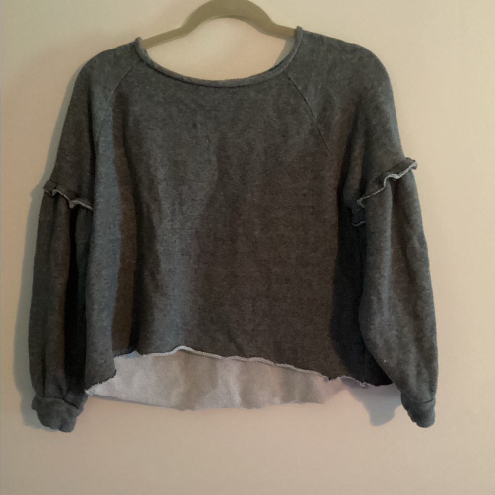 Loft Cropped Raw Hem Sweatshirt